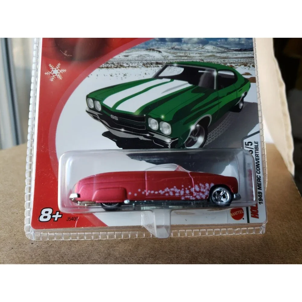 VTG 2005 Hot Wheels 1949 MERC CONVERTIBLE RED Holiday Rods 3/5 1:64 Chrome RRMAG
